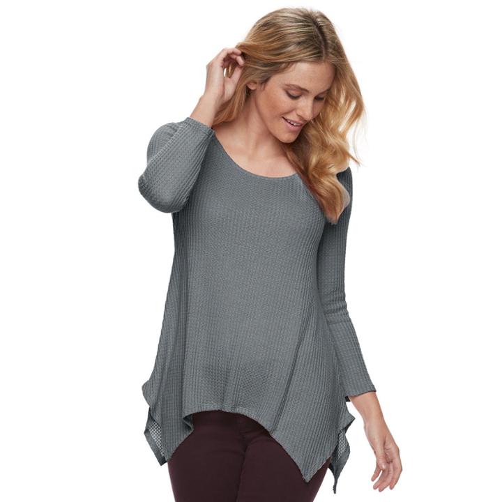 Women's Sonoma Goods For Life&trade; Textured Swing Tee, Size: Xs, Dark Grey