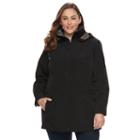 Plus Size Gallery Hooded Rain Jacket, Women's, Size: 1xl, Black