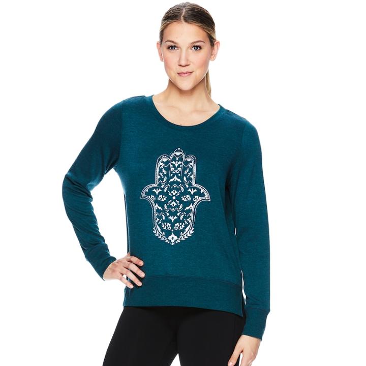 Women's Gaiam Nirvana Hamsa Graphic Yoga Top, Size: Xs, Natural
