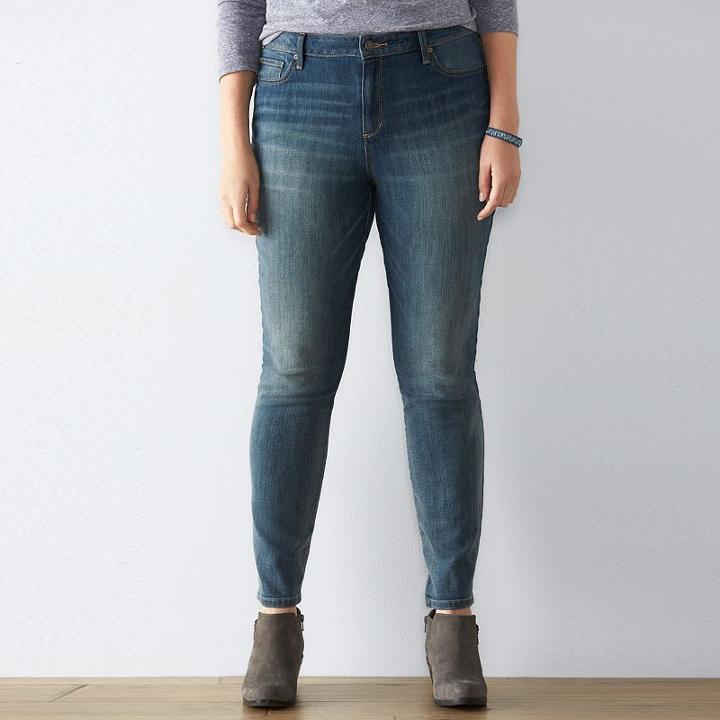 Plus Size Sonoma Goods For Life&trade; Fay-faye Denim Skinny Jeans, Women's, Size: 20 W, Blue Other