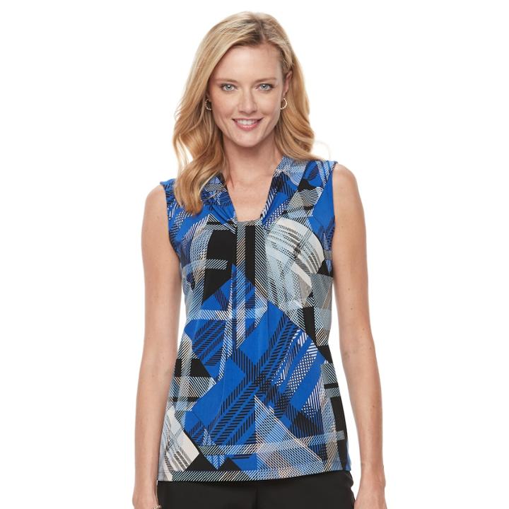 Women's Dana Buchman Knot-front Top, Size: Xl, Med Blue
