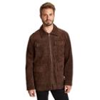 Men's Excelled Leather Shirt-collar Jacket, Size: Medium, Brown