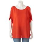 Juniors' Plus Size Heartsoul Tie-sleeve Tunic, Girl's, Size: 1xl, Drk Orange