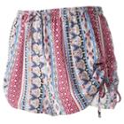 Juniors' Pink Republic Print Ruched Shorts, Girl's, Size: Medium, Brt Pink