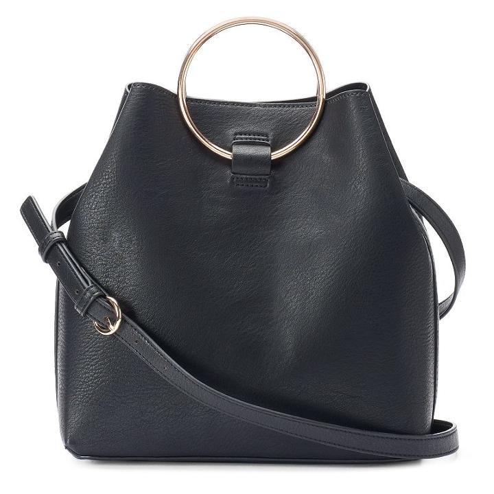 Lc Lauren Conrad Ring Large Bucket Bag, Women's, Black