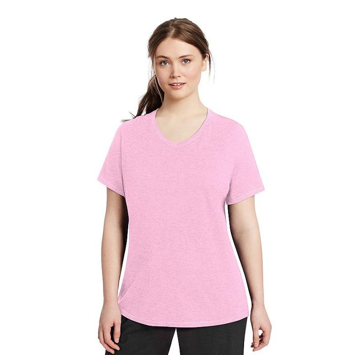 Plus Size Champion V-neck Tee, Women's, Size: 4xl, Med Pink