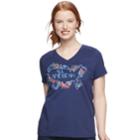 Women's Sonoma Goods For Life&trade; Essential Graphic V-neck Tee, Size: Large, Dark Blue