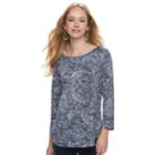 Women's Sonoma Goods For Life&trade; Supersoft Crewneck Tee, Size: Large, Dark Blue
