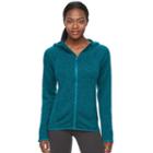 Women's Tek Gear&reg; Marled Fleece Full-zip Hoodie, Size: Medium, Med Blue