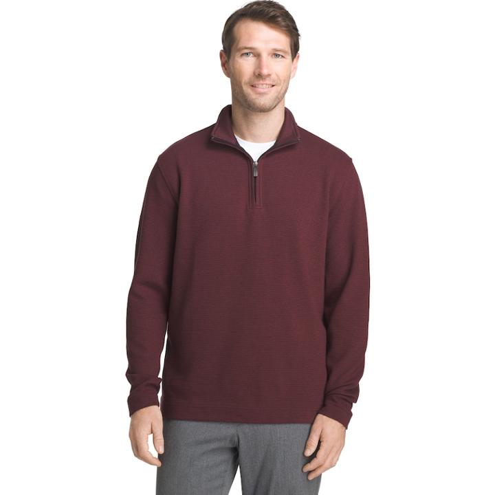Men's Van Heusen Flex Stretch Ottoman Classic-fit Quarter-zip Pullover, Size: Small, Brt Pink