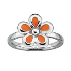 Stacks And Stones Sterling Silver Orange Flower Stack Ring, Women's, Size: 7