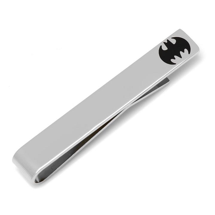 Dc Comics Batman Logo Silver Tie Bar, Men's