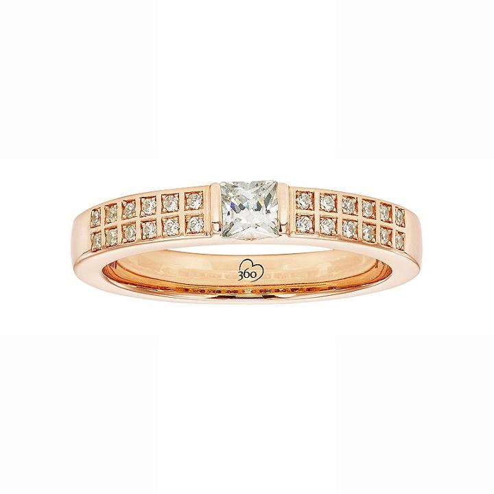 Love 360 14k Rose Gold 1/3 Carat T.w. Diamond Wedding Ring, Adult Unisex, Size: 7, Pink