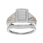 Always Yours Sterling Silver 1/2 Carat T.w. Diamond Halo Engagement Ring Set, Women's, Size: 8, White