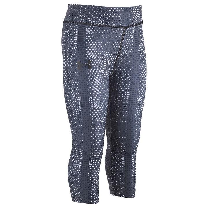 Girls 4-6x Under Armour Grid Capri Leggings, Girl's, Size: 5, Black