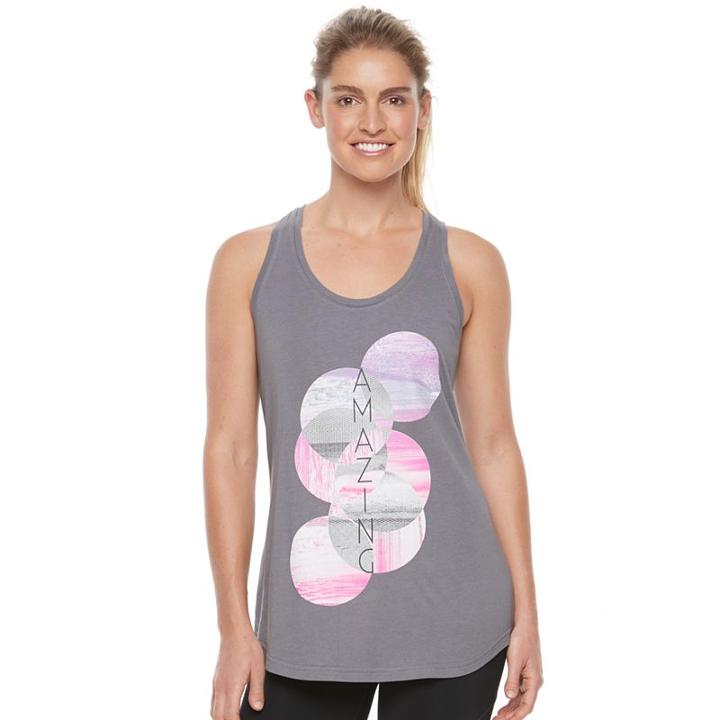 Women's Tek Gear&reg; Dry Tek Graphic Tank Top, Size: Large, Med Grey