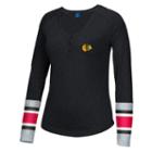 Women's Reebok Chicago Blackhawks Jersey Henley, Size: Medium, Black