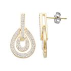 Starlight Silver Plated Crystal Double Teardrop Earrings, Women's, White