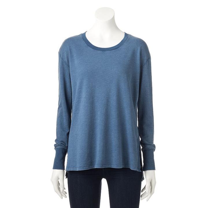 Women's Sonoma Goods For Life&trade; High-low French Terry Top, Size: Small, Dark Blue