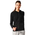 Women's Adidas Essential Linear Logo Fz Hoodie, Size: Medium, Black