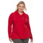 Plus Size Croft & Barrow&reg; Zip Shawl Collar Sweatshirt, Women's, Size: 1xl, Med Red