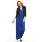 Women's Nina Leonard Zip Open-front Cardigan, Size: Large, Black