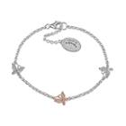 Laura Ashley Sterling Silver 1/10 Carat T.w. Diamond Butterfly Bracelet, Women's, Size: 6.5, White
