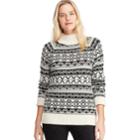 Women's Chaps Mockneck Ribbed Sweater, Size: Medium, Black