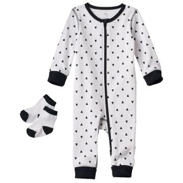 Baby Boppy Triangle Coverall & Socks Set, Infant Unisex, Size: 3 Months, Multicolor