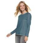 Women's Rock & Republic&reg; Convertible-zip Sweatshirt, Size: Large, Dark Blue