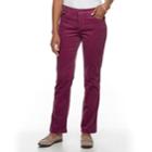Women's Croft & Barrow&reg; Tummy Slimming Boot-cut Corduroy Pants, Size: 8, Red