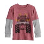 Toddler Boy Jumping Beans&reg; Mock Layer Thermal Graphic Tee, Size: 5t, Dark Red