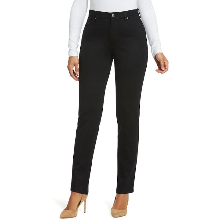 Women's Gloria Vanderbilt Amanda Slimming High-waisted Ponte Pants, Size: 10 Avg/reg, Black