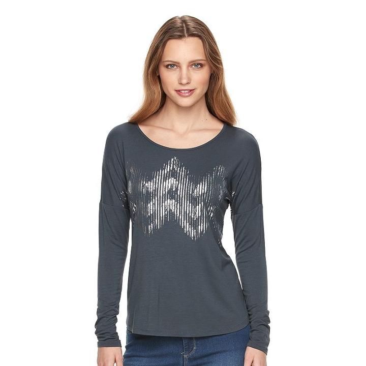 Women's Apt. 9&reg; Abstract Graphic Tee, Size: Xl, Dark Grey