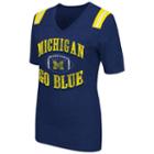 Women's Campus Heritage Michigan Wolverines Distressed Artistic Tee, Size: Large, Dark Blue