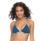 Mix And Match Crochet Triangle Halter Bikini Top, Teens, Size: Xl, Dark Blue