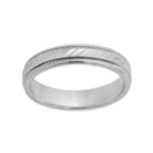 Sterling Silver Wave Wedding Ring, Men's, Size: 7.50, Grey