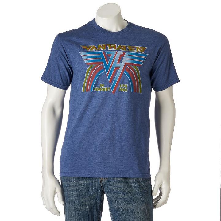 Men's Van Halen In Concert 1980 Band Tee, Size: Xxl, Blue (navy)