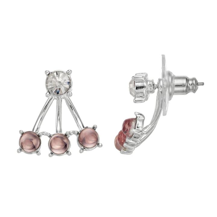 Lc Lauren Conrad Cabochon Nickel Free Jacket Earrings, Women's, White