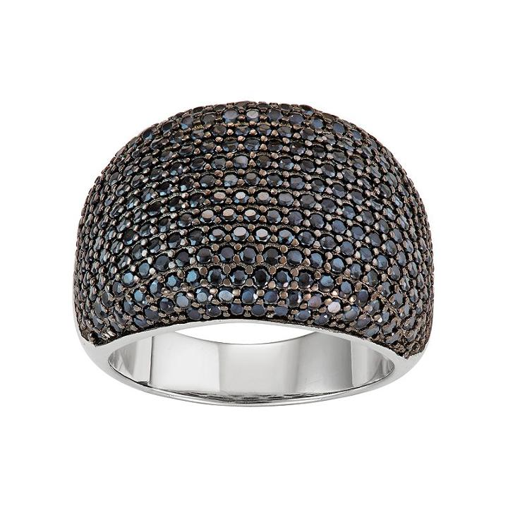 Sterling Silver Black Spinel Ring, Women's, Size: 7