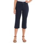 Women's Gloria Vanderbilt Julia Mid-rise Trouser Capris, Size: 12, Blue