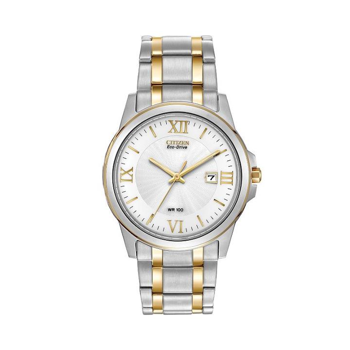 Citizen Eco-drive Men's Two Tone Stainless Steel Watch - Bm7264-51a, Multicolor