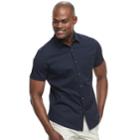 Men's Apt. 9&reg; Slim-fit Patterned Stretch Button-down Shirt, Size: Xl Slim, Blue