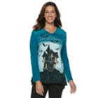 Women's Halloween High-low Tee, Size: Xxl, Blue