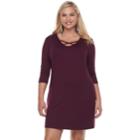 Juniors' Plus Size Mudd&reg; Cross Front Bodycon Dress, Teens, Size: 2xl, Purple