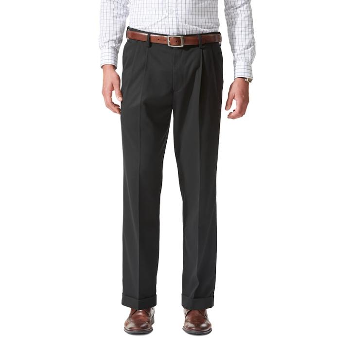 Men's Dockers Relaxed-fit Easy Khaki Pleated Pants, Size: 32x30, Black