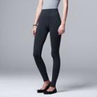 Women's Simply Vera Vera Wang Seamless Twill Leggings, Size: Medium, Med Grey