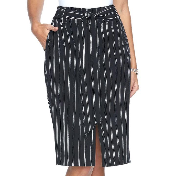 Women's Apt. 9&reg; Tie-front Midi Skirt, Size: 4, Lt Brown