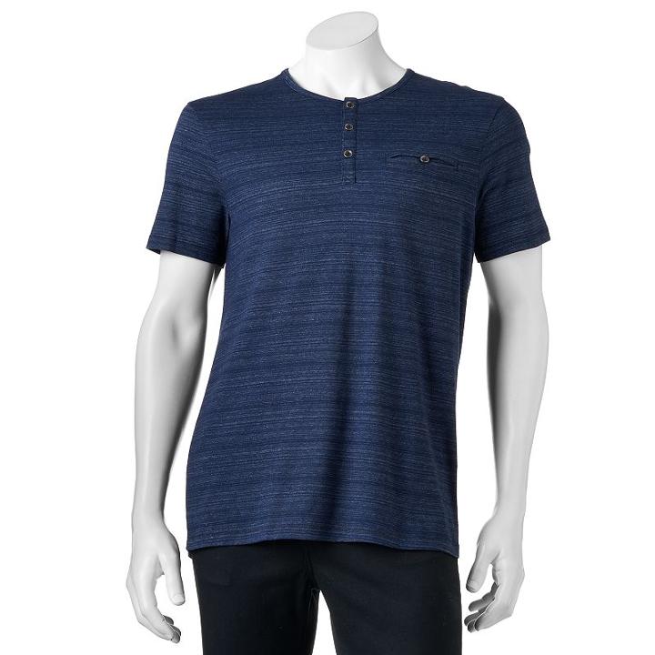 Big & Tall Rock & Republic Classic-fit Textured Henley, Men's, Size: 4xl, Blue
