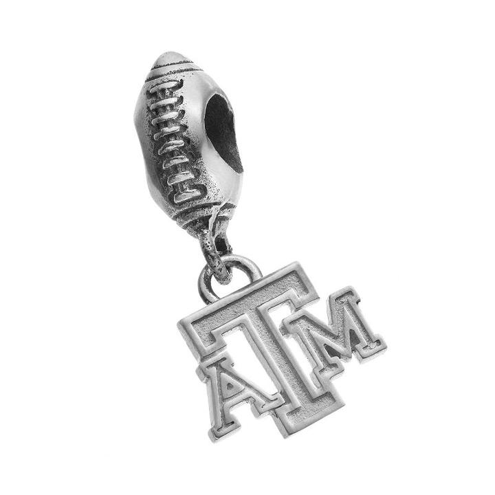 Dayna U Sterling Silver Texas A & M Aggies Team Logo Football Charm, Women's, Grey
